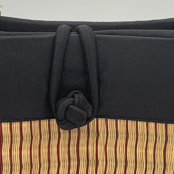 Saraye Black Curved Tatami Style Avi Purse Handmade Cambodia - Picture 4 of 11